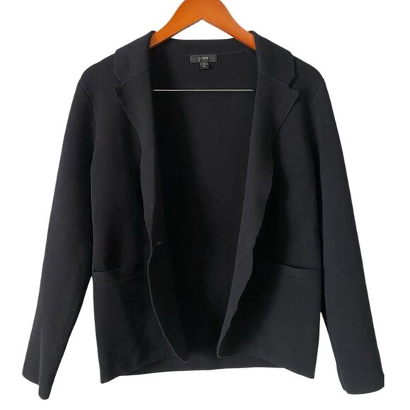J. Crew Camille Black Sweater Blazer Small Knit Cotton Wool Dark Academia Preppy - Picture 2 of 10